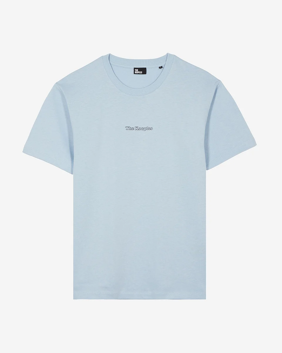 T-SHIRT WITH CONTRASTING BLUE LOGO - 1