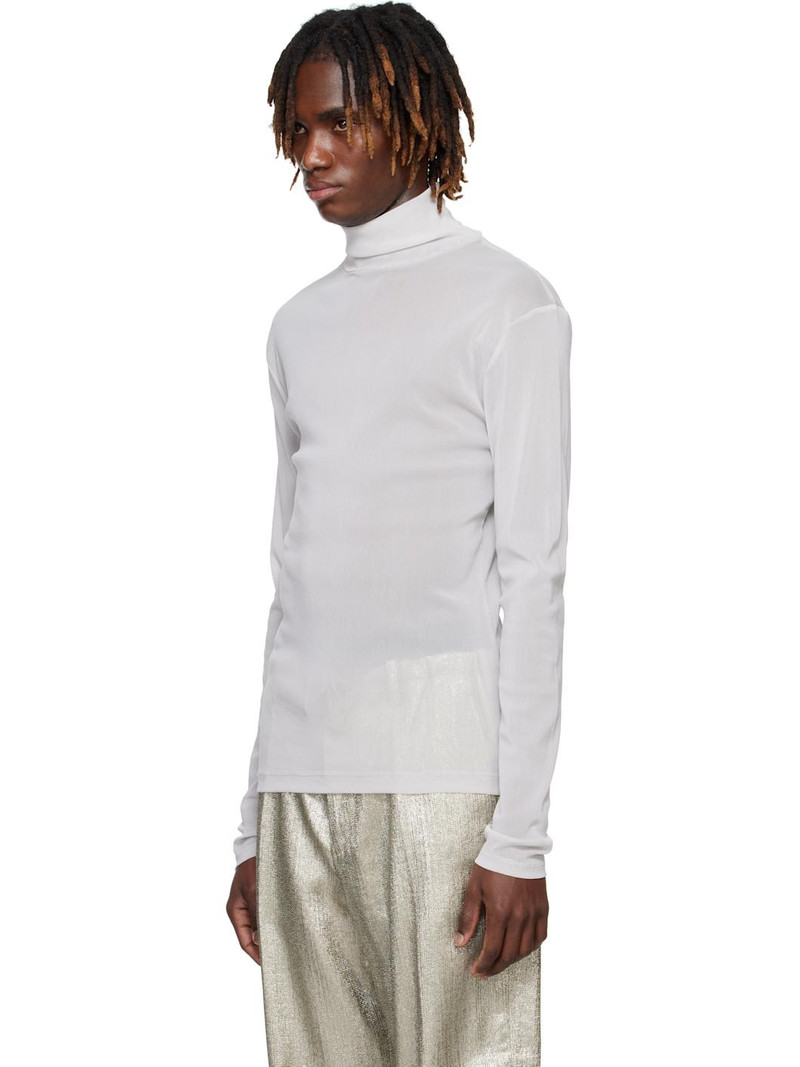 Dries Van Noten Gray Mesh Turtleneck outlook