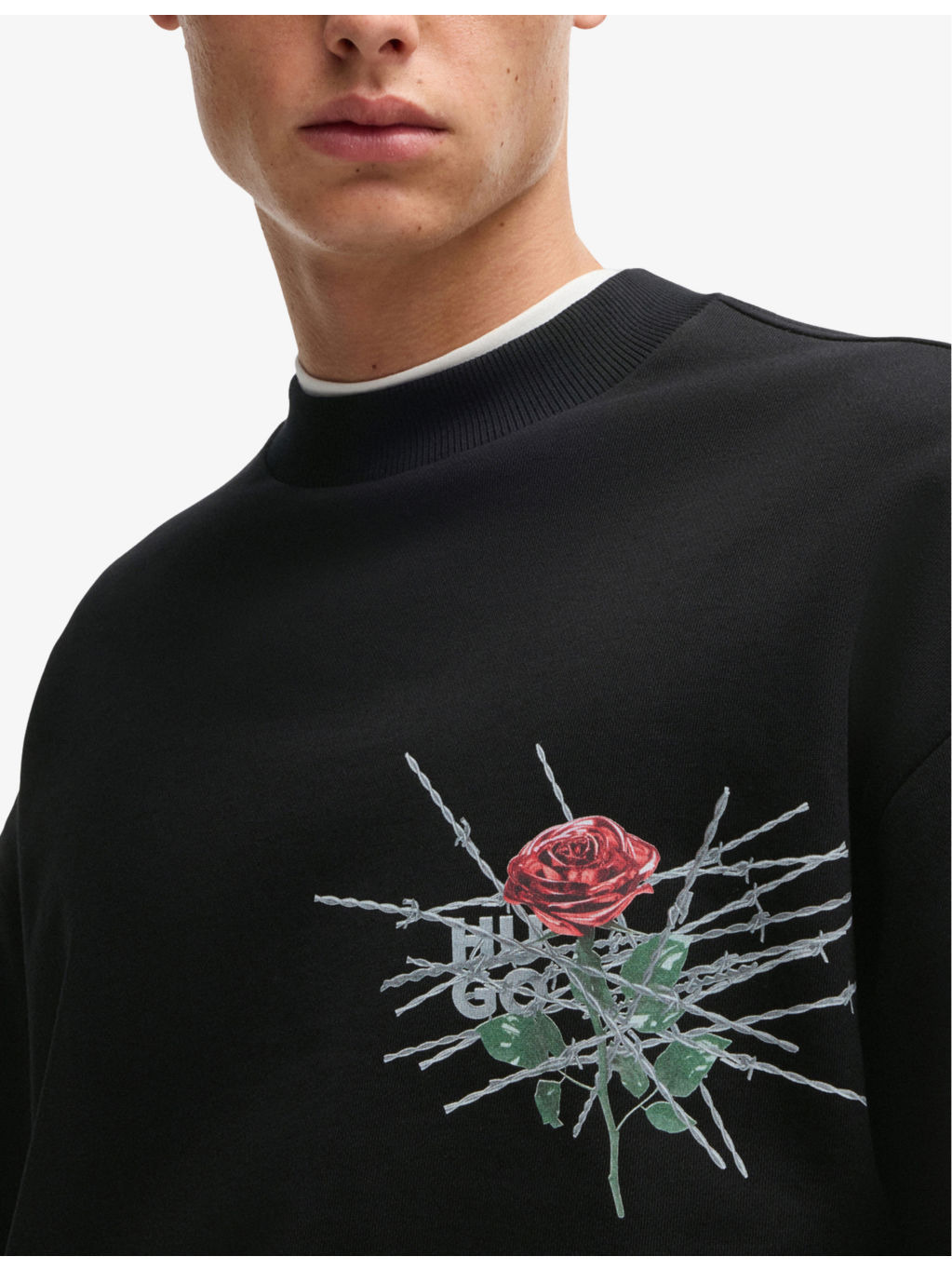 Branded-print crewneck cotton-jersey sweatshirt - 5
