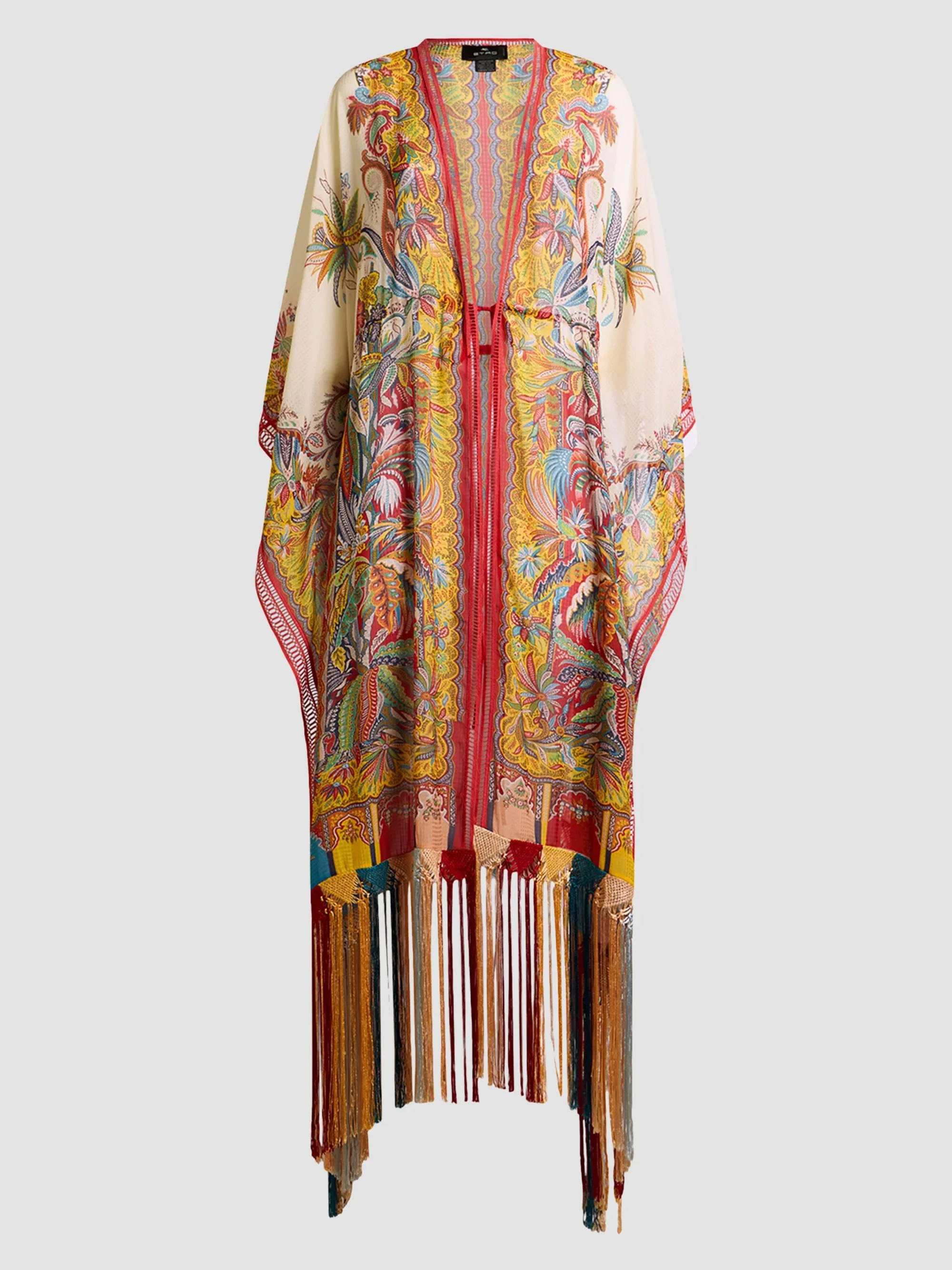 Women's Multicolor Fringe-Trim Caftan Cover-Up - Multi - 1