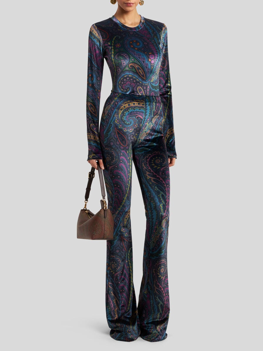 CHENILLE TOP WITH PAISLEY PRINT - 4