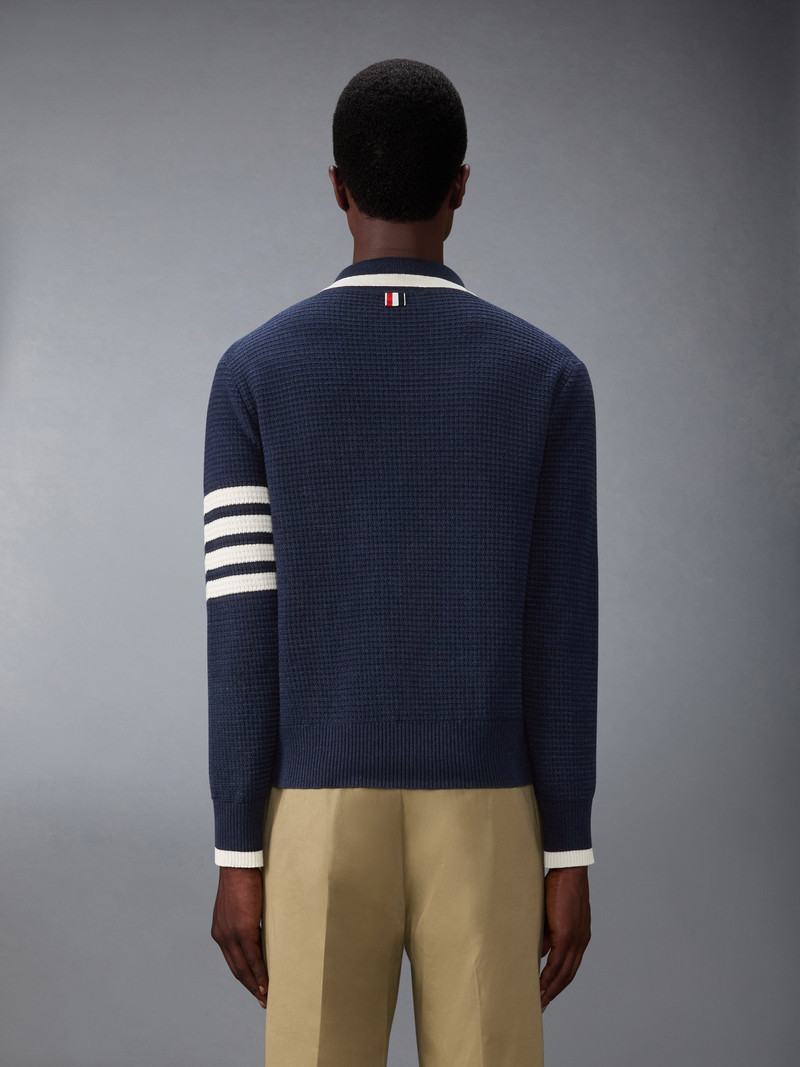 TEXTURED STITCH 4-BAR RELAXED LONG SLEEVE POLO 3