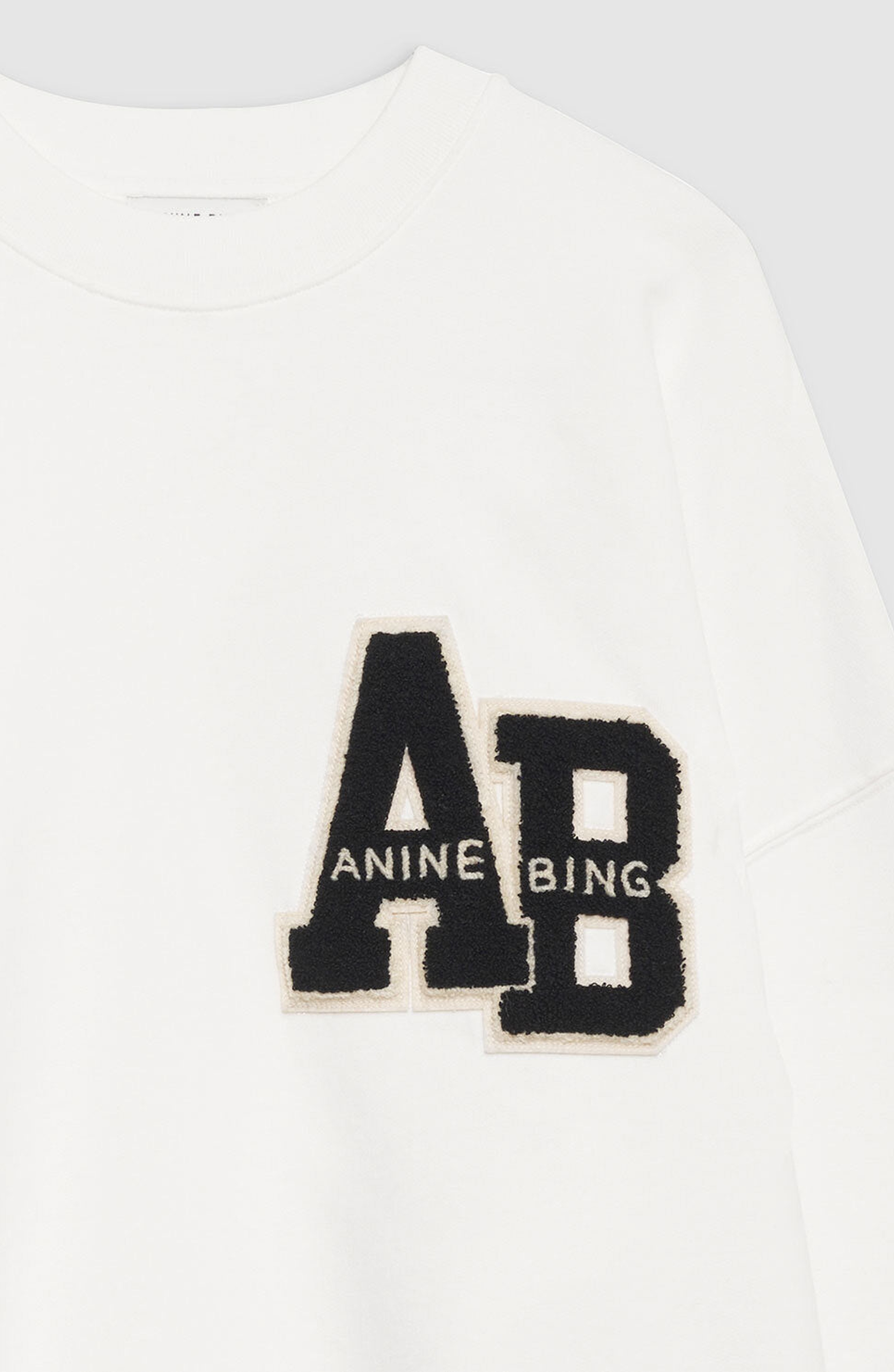 ANINE BING Miles Oversized Sweatshirt Letterman in Off White at Nordstrom - 3