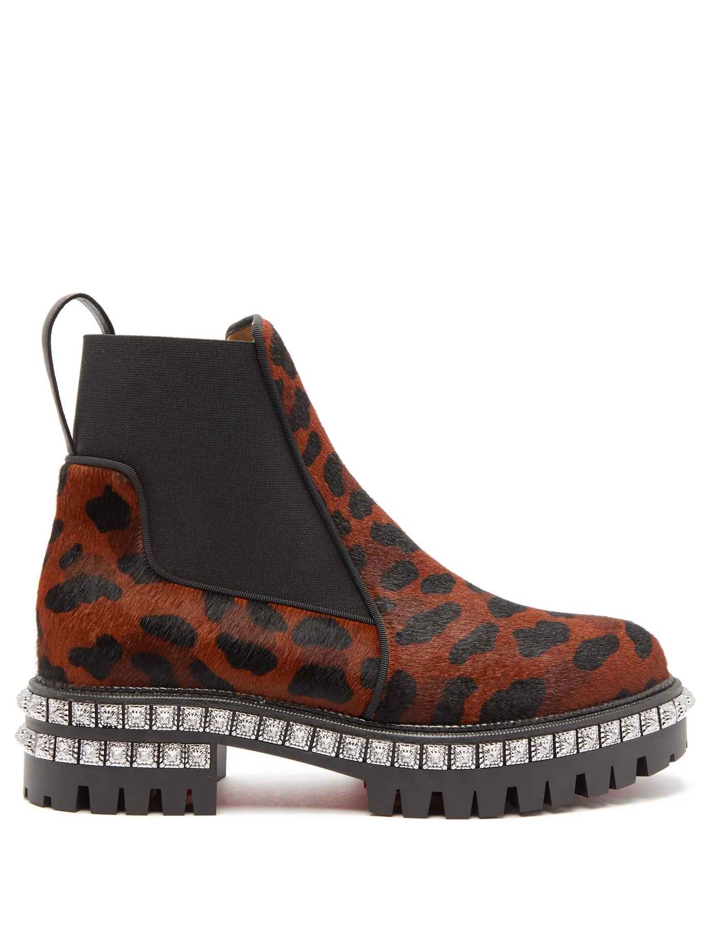 By the River studded leopard-print calf-hair boots - 1