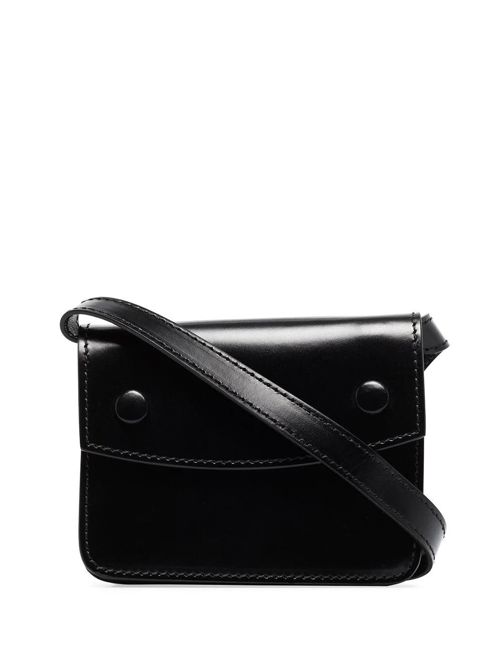 stitch-logo leather belt bag - 1