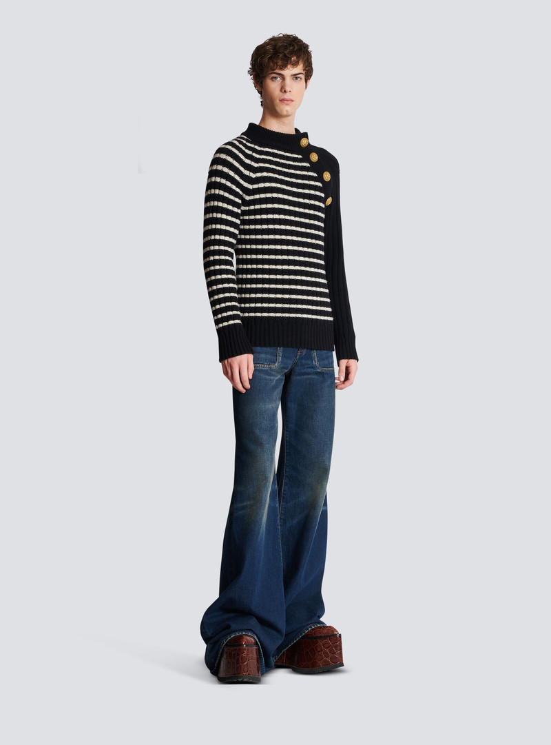 Striped jumper with golden buttons 3