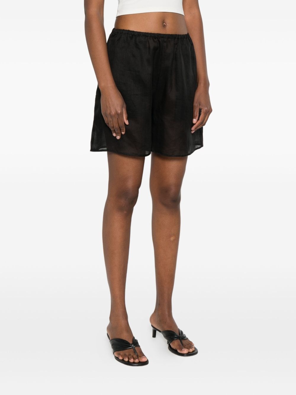 elasticated ramie shorts - 3