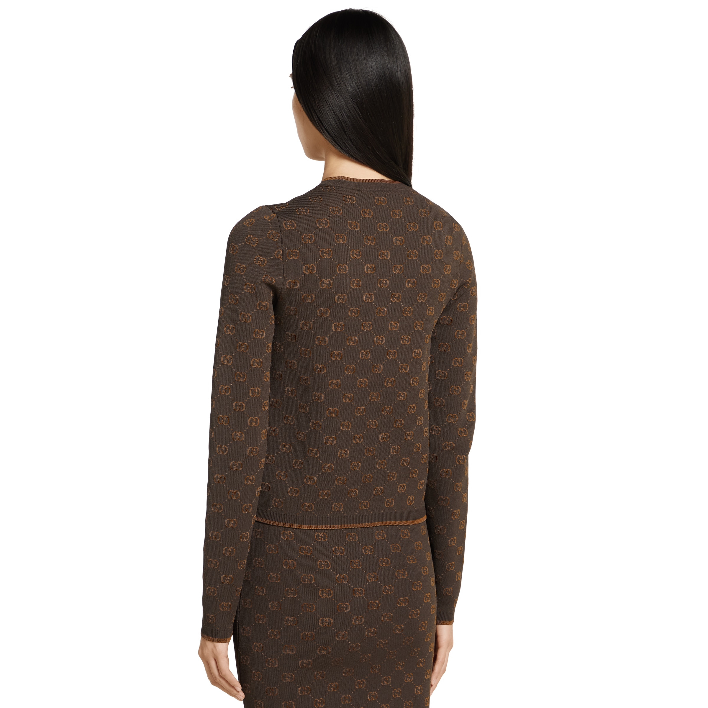 Stretch GG viscose jacquard cardigan - 4