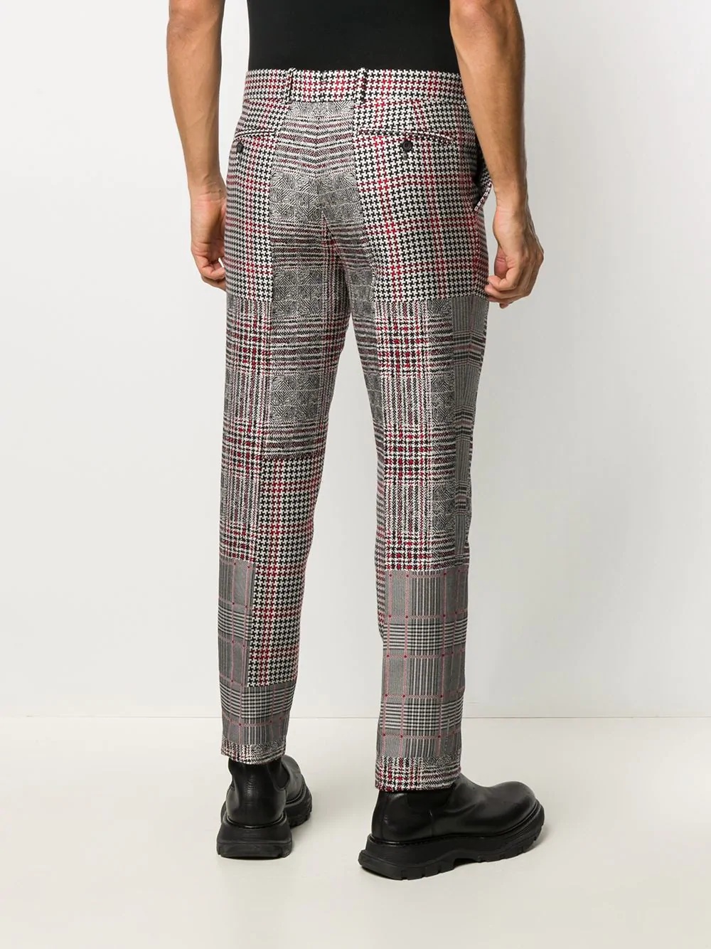 patchwork prince of wales trousers - 4