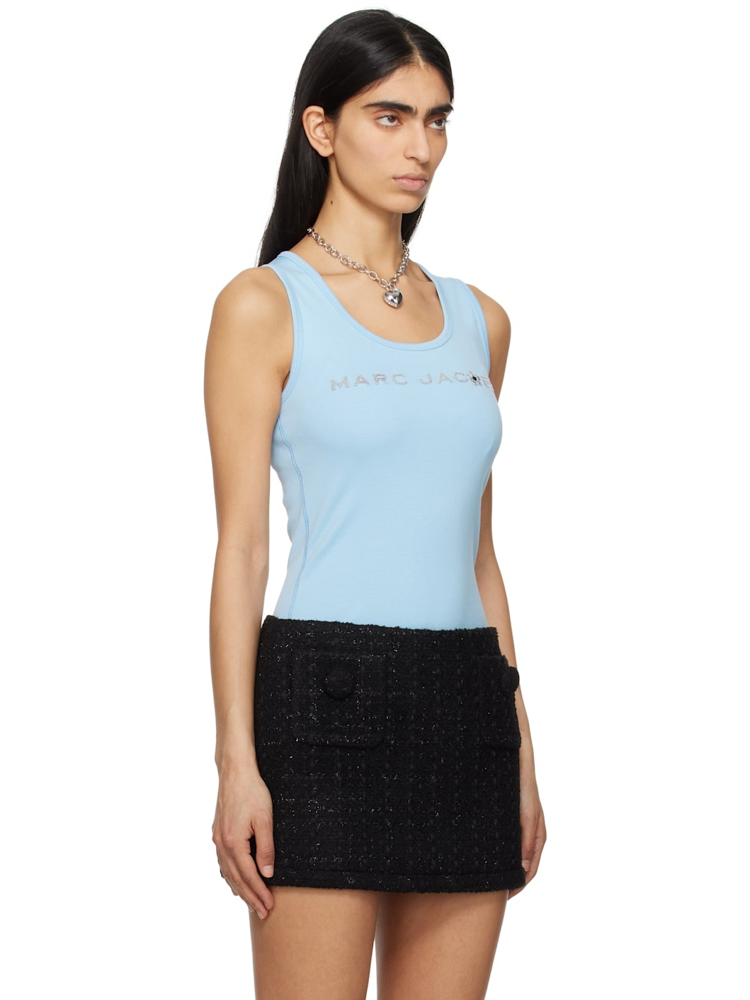 Blue Sequin Daisy Tank Top - 2