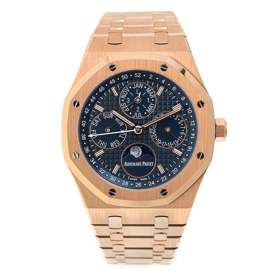 Audemars Piguet Royal Oak Prepetual Calendar Blue Dial Automatic Men's 18 Carat Pink Gold Watch 2657 - 3