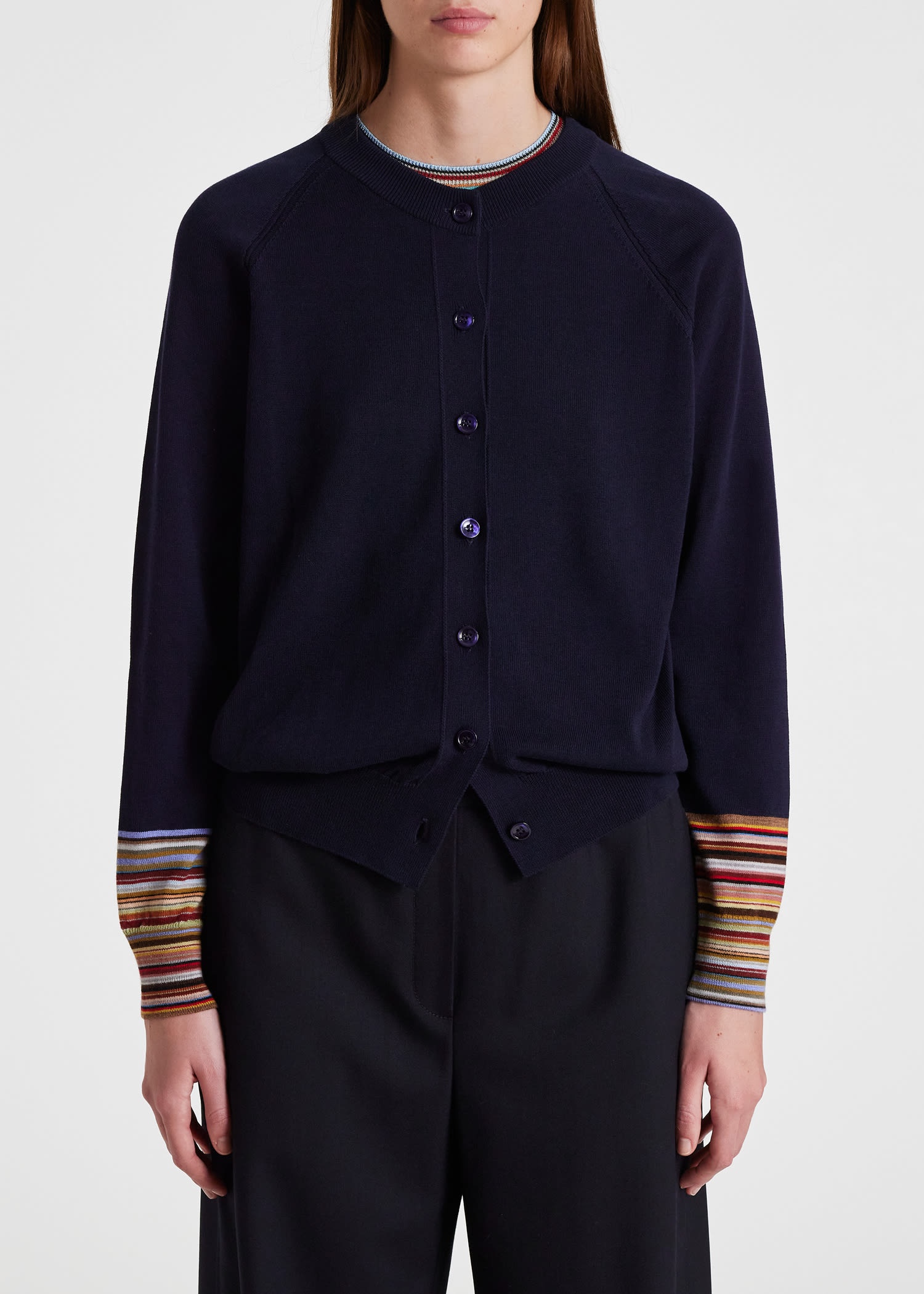 Cardigan With 'Signature Stripe' Cuffs - 4