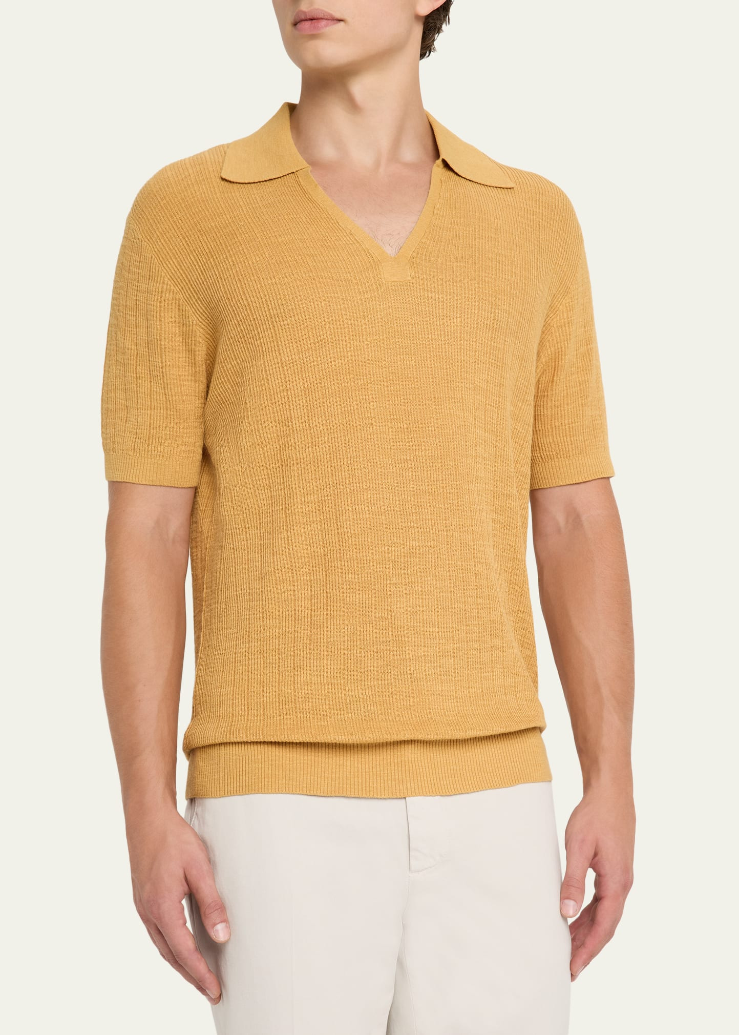 Men's Joaquim Ribbed Johnny Collar Polo Shirt - 4