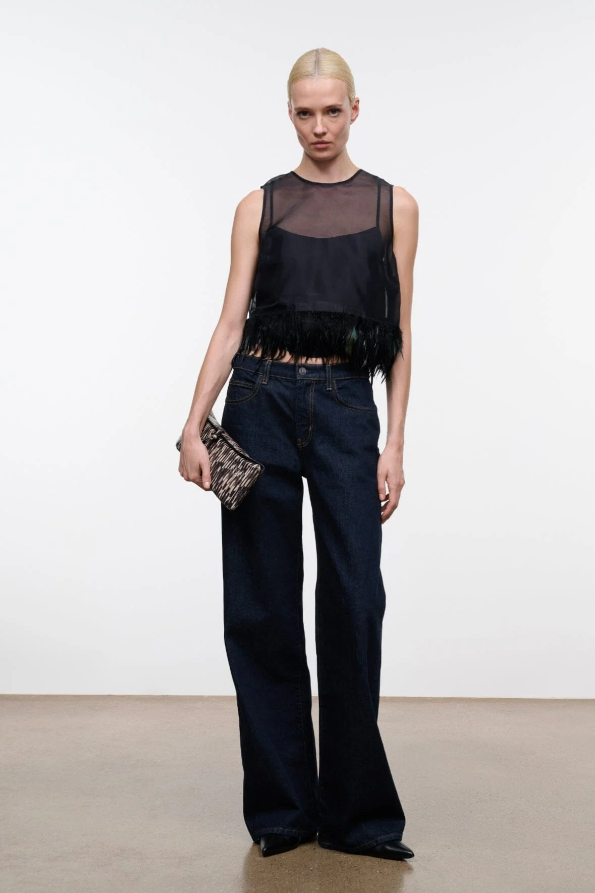 STAUD AVI TOP BLACK - 1
