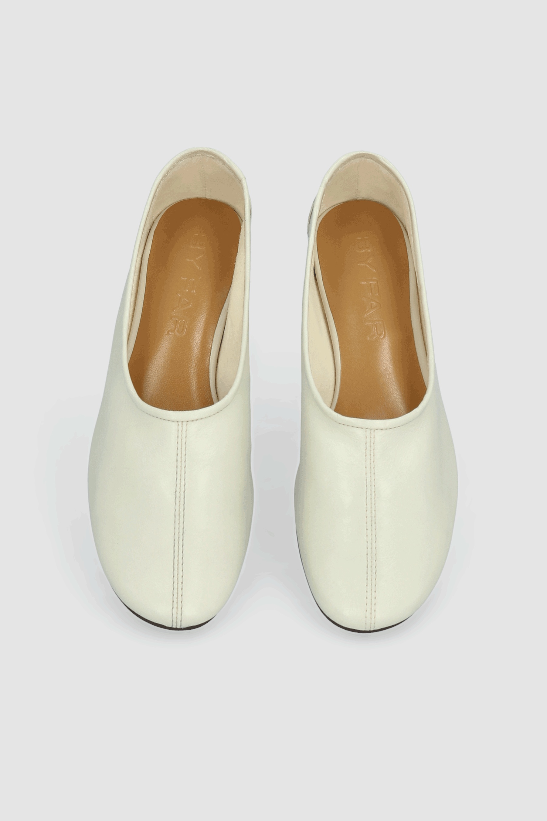PRUDENCE LIMEWASH CREASED LEATHER BALLET FLAT - 3
