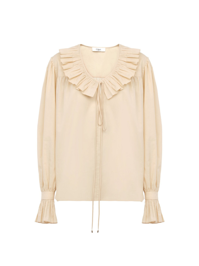 GATHERED RUFFLE TOP IN COTTON VOILE 1