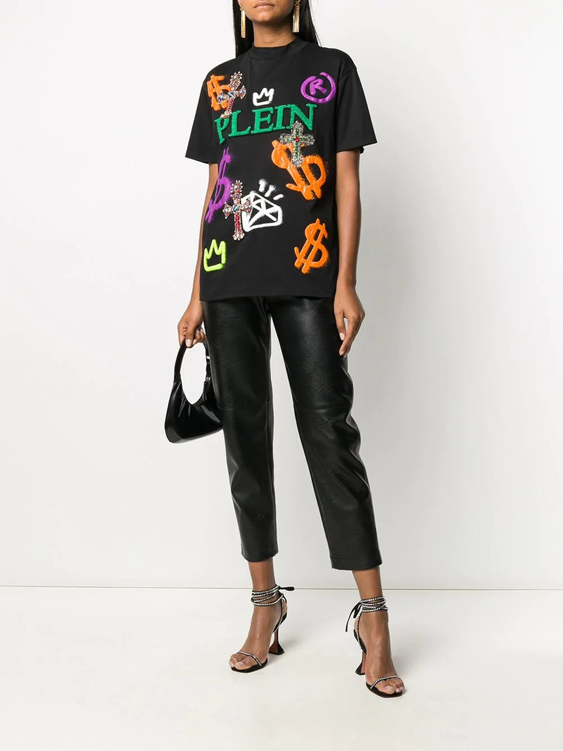 PHILIPP PLEIN baroque logo detail T-shirt outlook