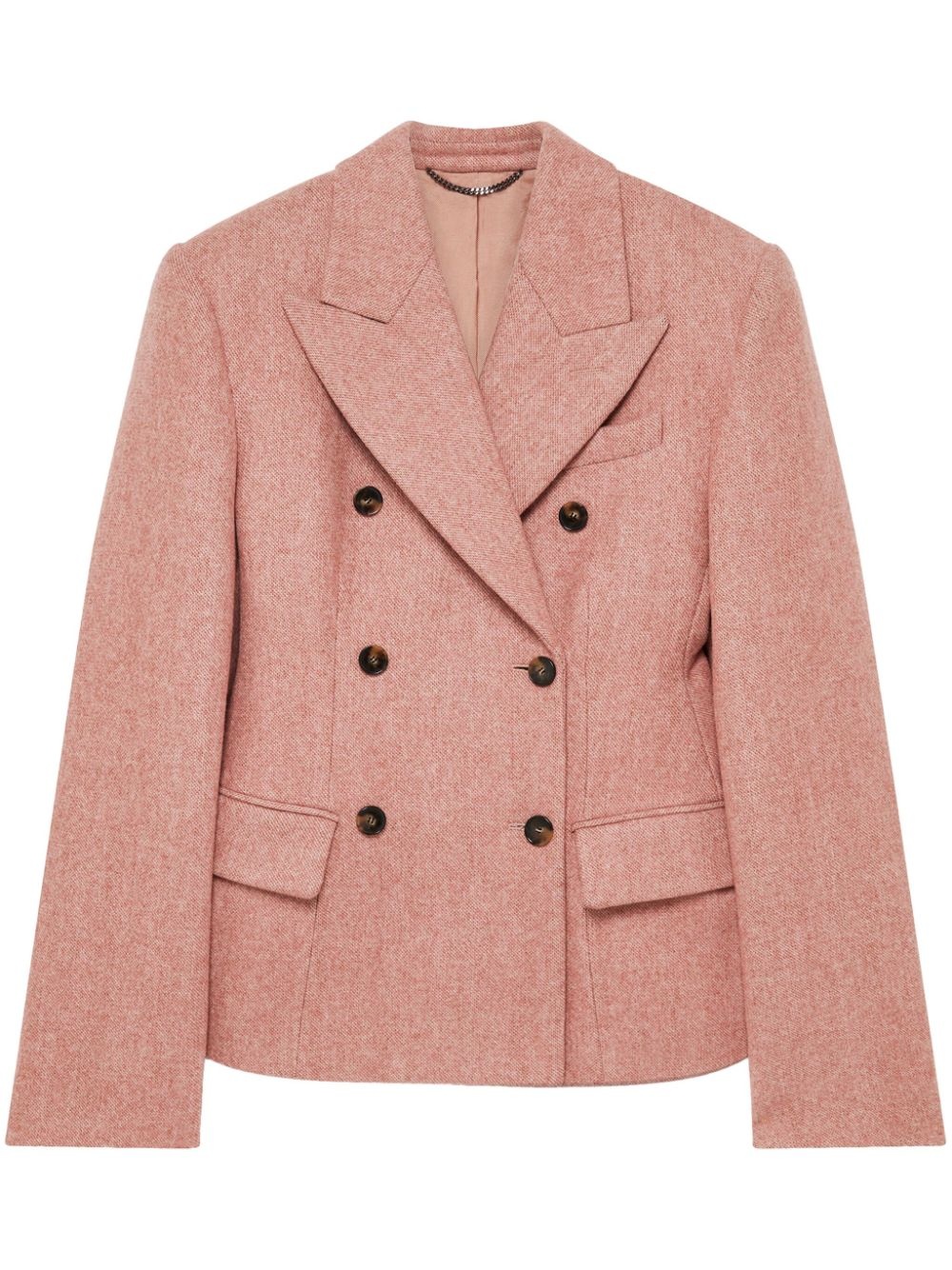 double-breasted moulded blazer - 1