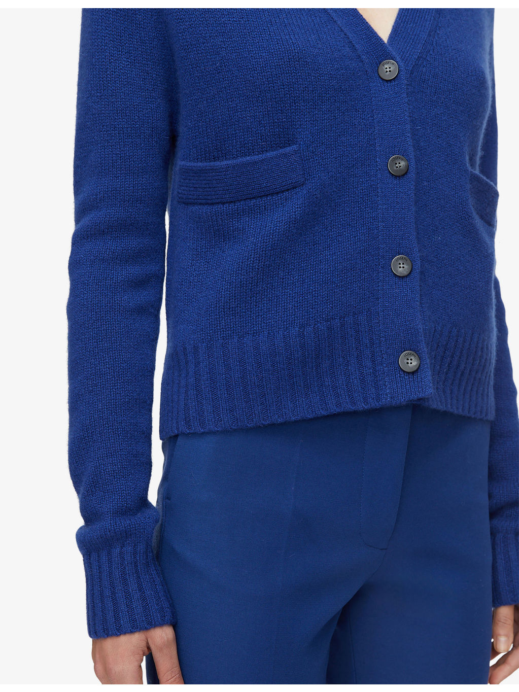 V-Neck Side-Pocket Cashmere Cardigan - 5