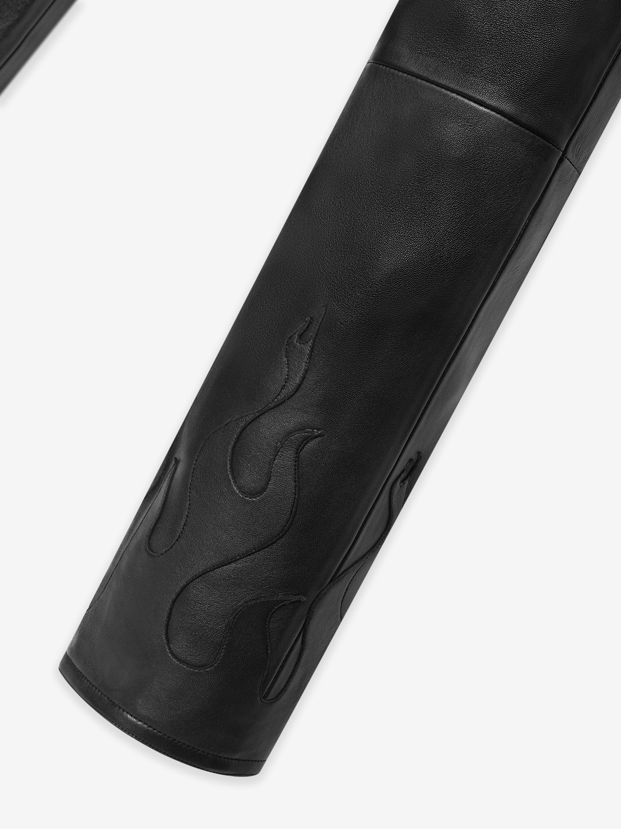 LEATHER FLAME RHACER PANTS - 3