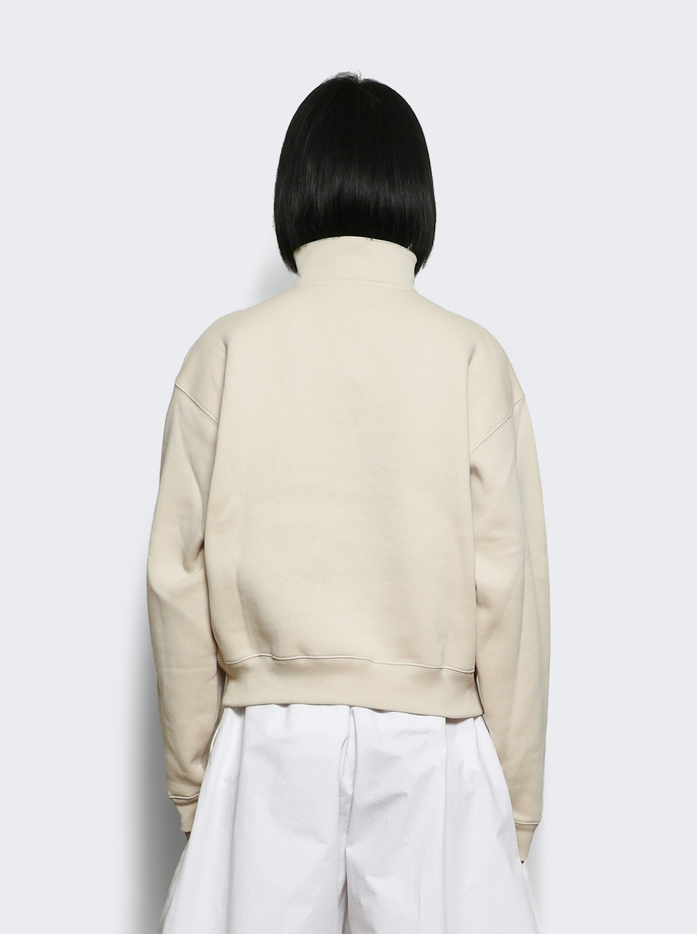 The Gros Grain Zipped-rollneck Sweatshirt Light Beige - 5