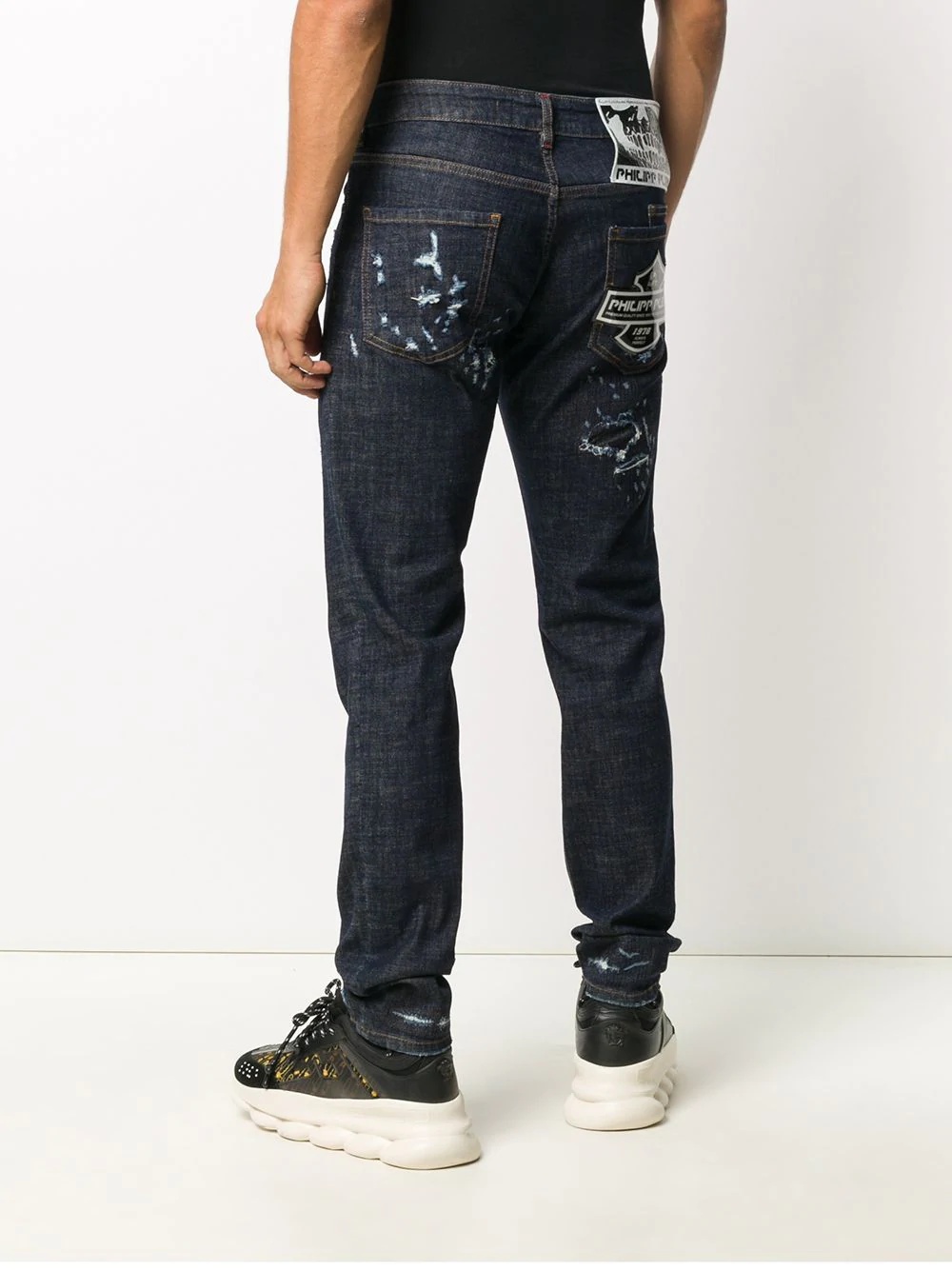 distressed straight-leg jeans - 4