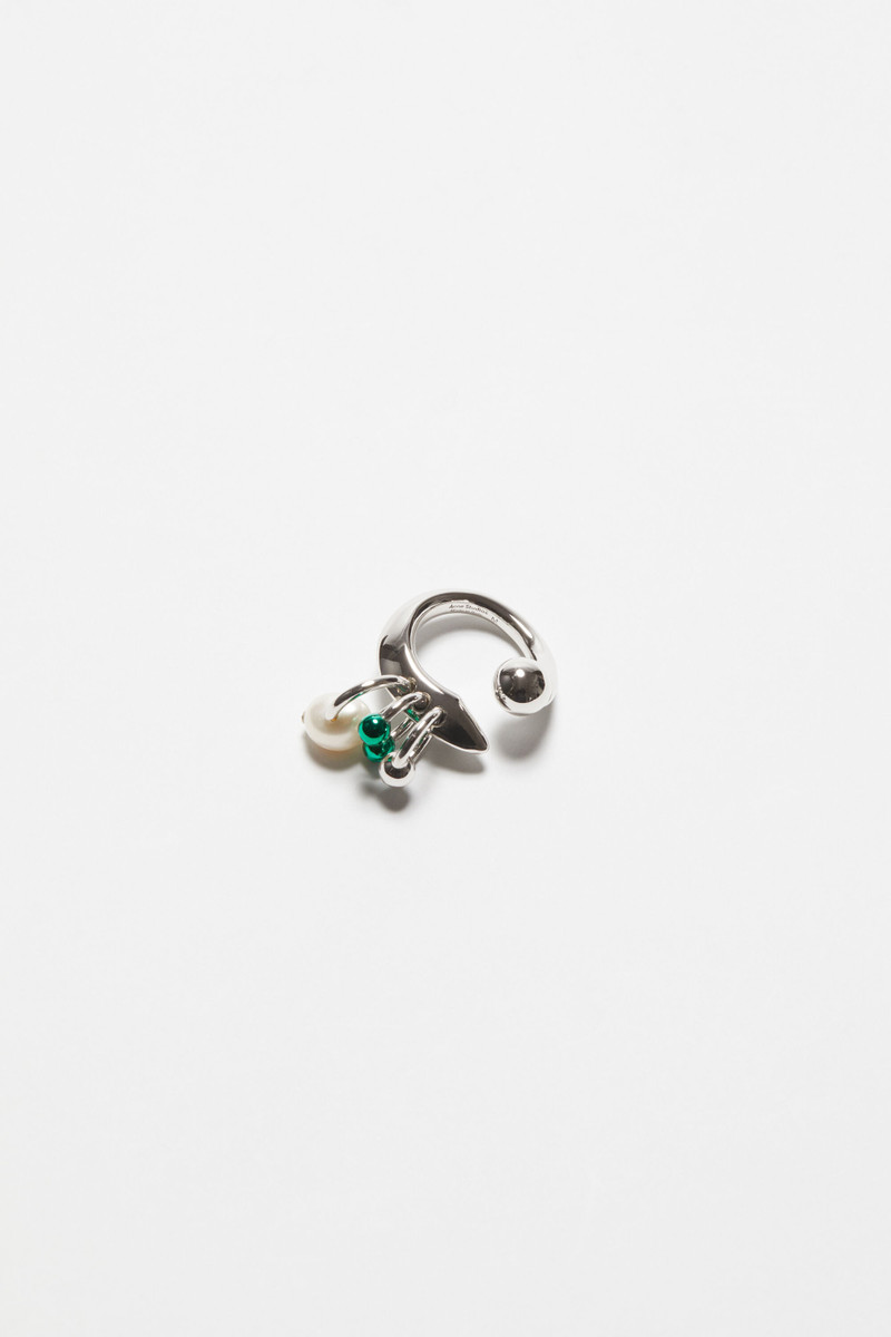 Multi charm ring - Silver/green 1