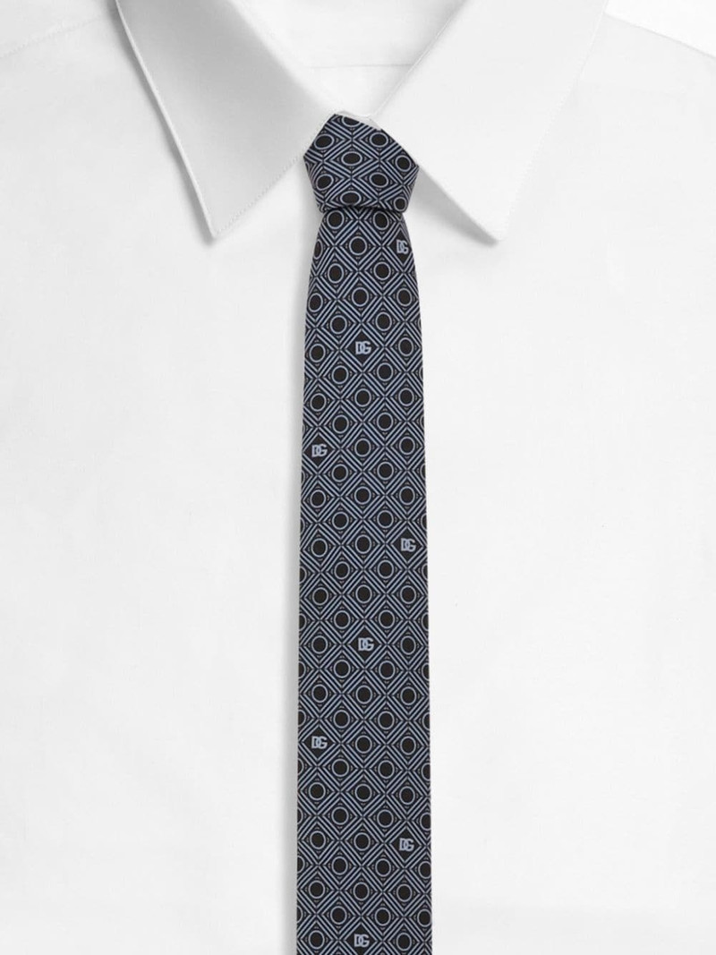 Dolce & Gabbana geometric-print silk tie outlook