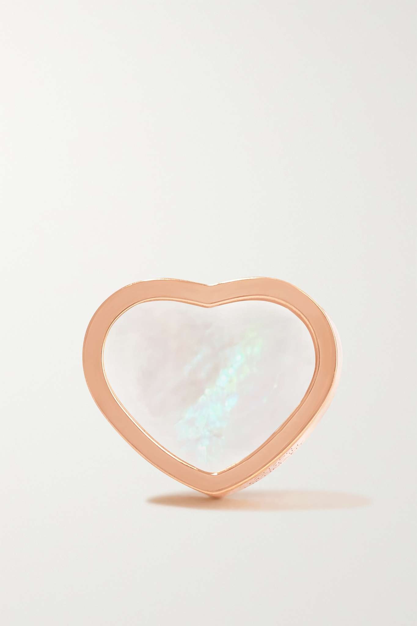 My Happy Hearts 18-karat rose gold mother-of-pearl single earring - 1