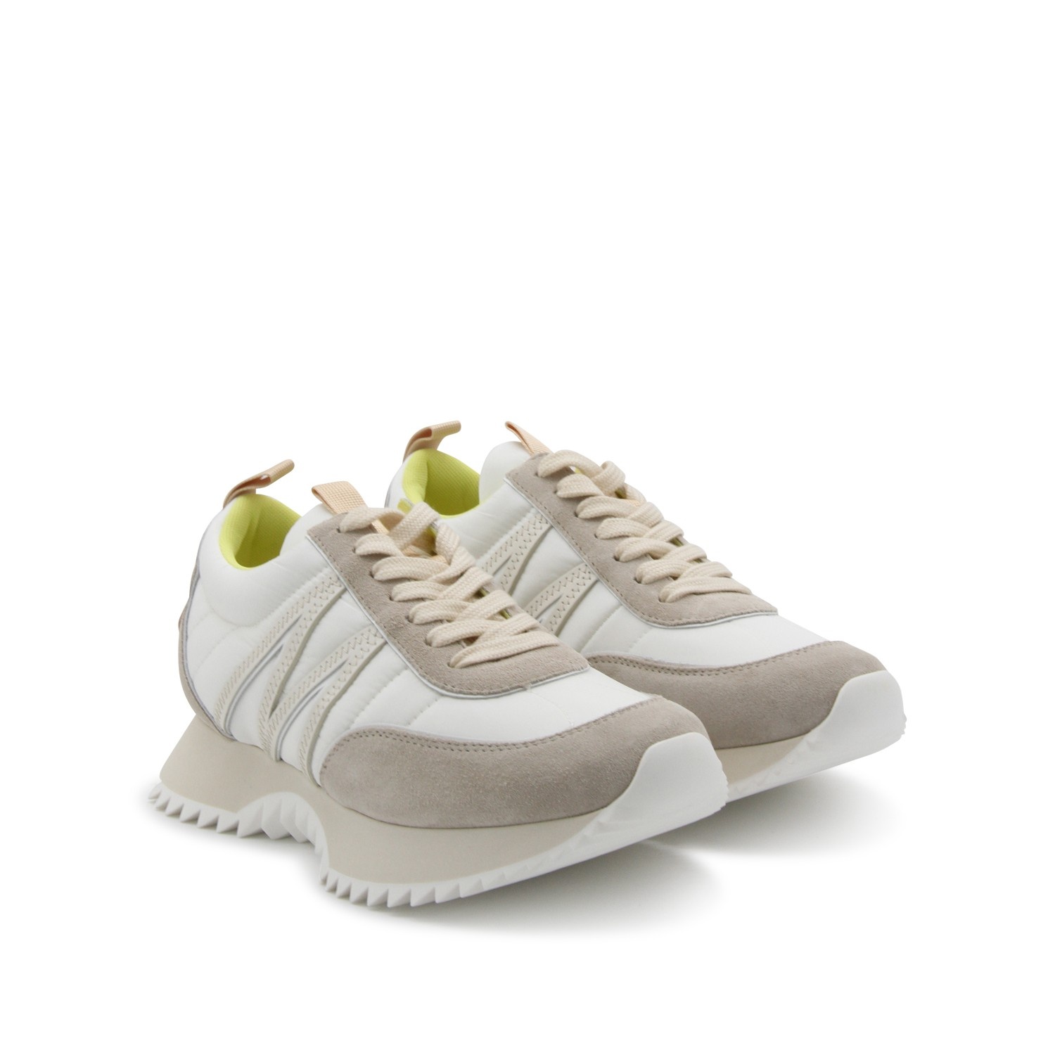 BEIGE AND WHITE PACEY LOW TOP SNEAKERS - 2