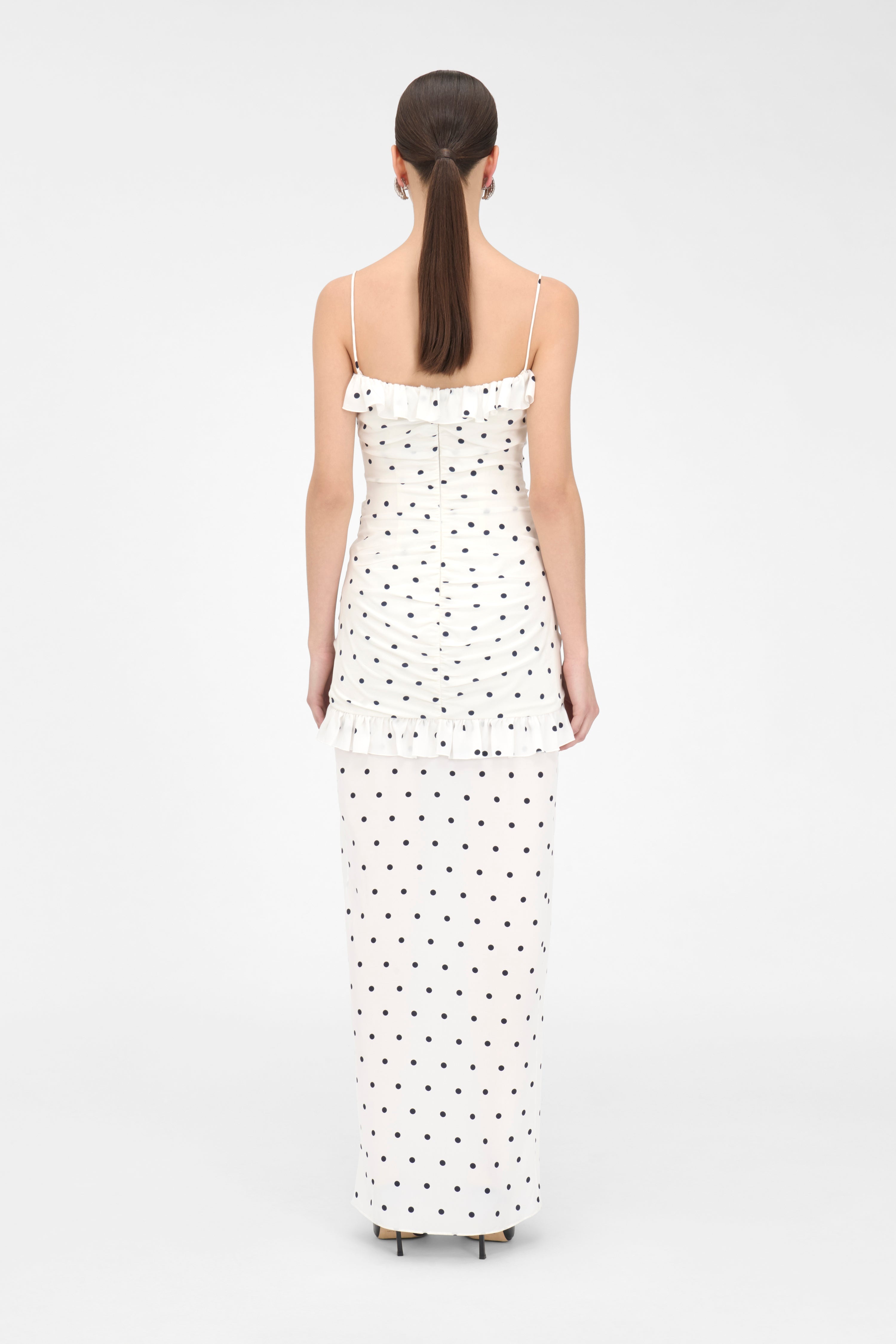 POLKA DOT DRESS WITH SPLIT - 4
