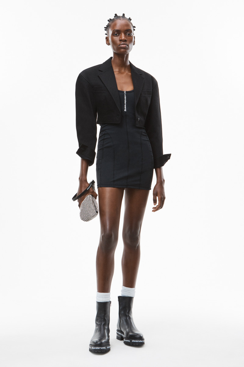 Alexander Wang RELAXED CROPPED BLAZER IN DENIM outlook