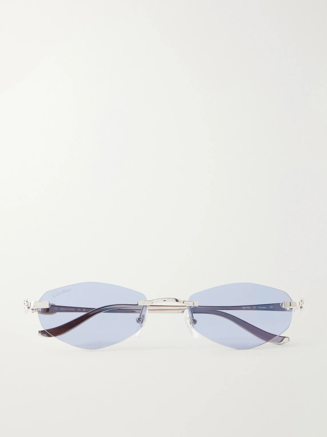 Panthère de Cartier Round-Frame Silver-Tone Sunglasses - 1