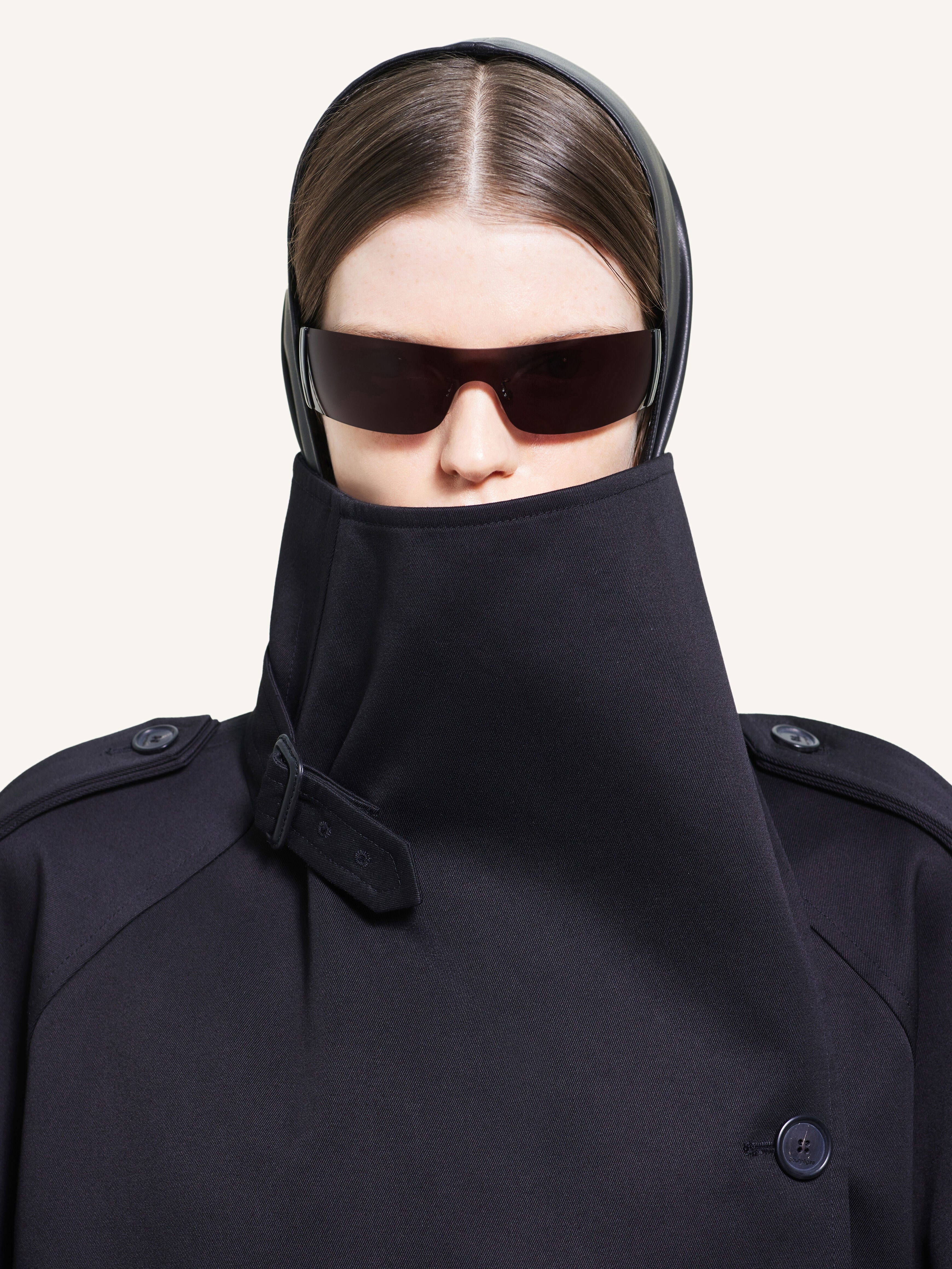 LONG OBLIQUE TRENCH COAT - 4
