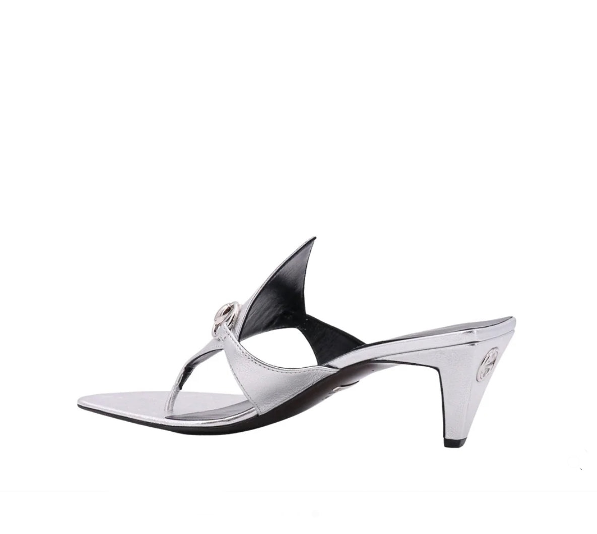 Gucci Horsebit Metallic Thong Sandals - 3