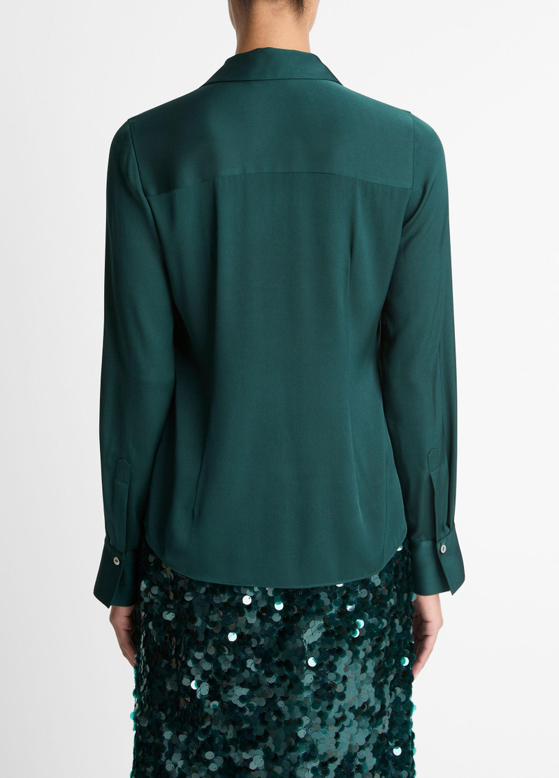 Vince Silk-Blend Slim Button-Front Blouse outlook