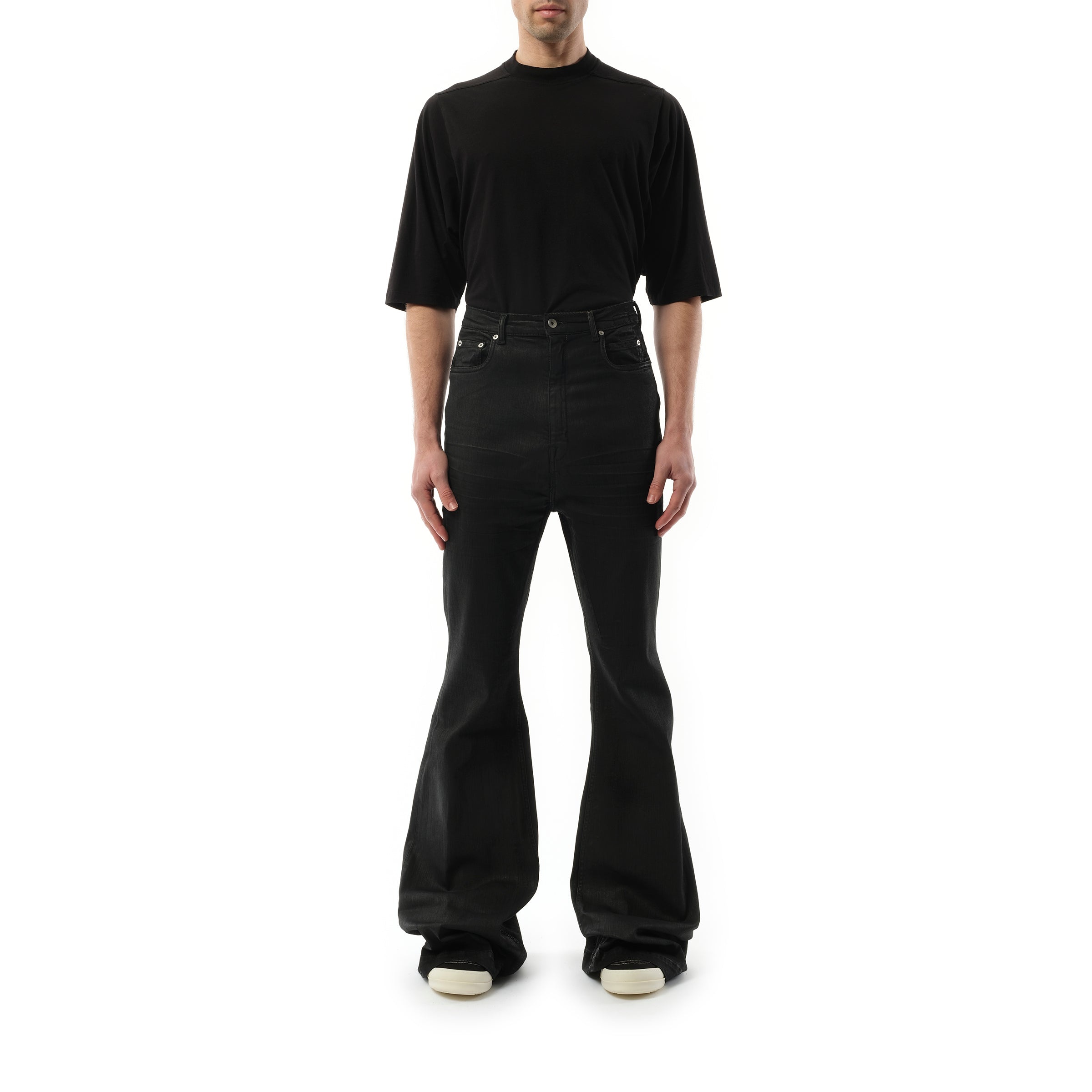 Rick Owens DRKSHDW Bolan Bootcut Denim Pants in Black Wax