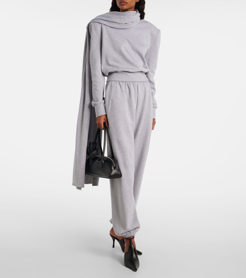 MAGDA BUTRYM Scarf-detail cotton-blend sweatshirt outlook
