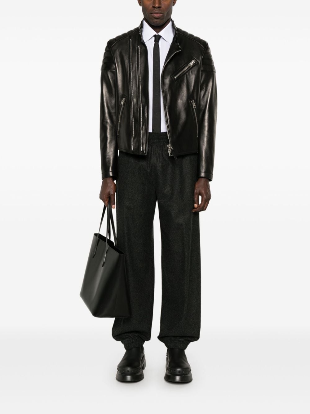 4G-motif wool trousers - 2