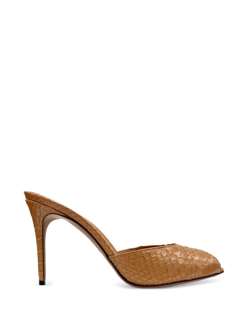 Vera crocodile-effect open-toe sandals 1
