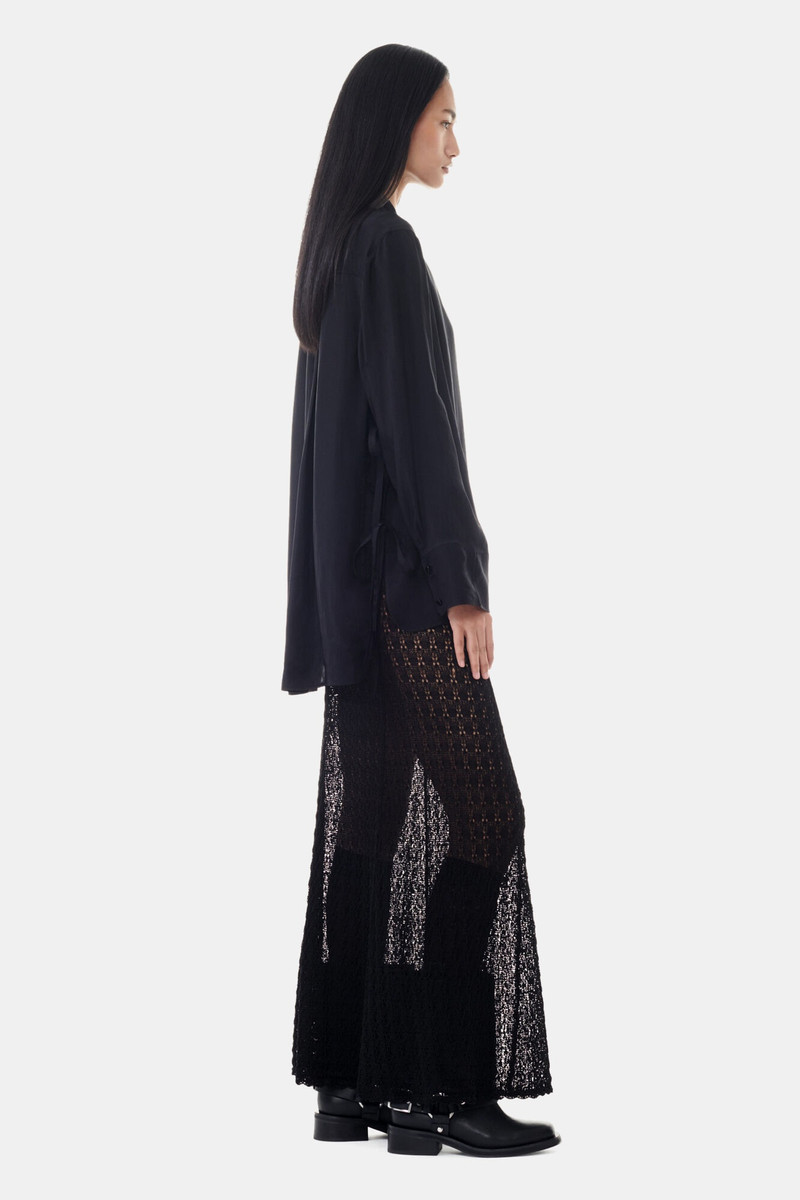 BLACK VISCOSE HABOTAI OVERSIZED SHIRT 4