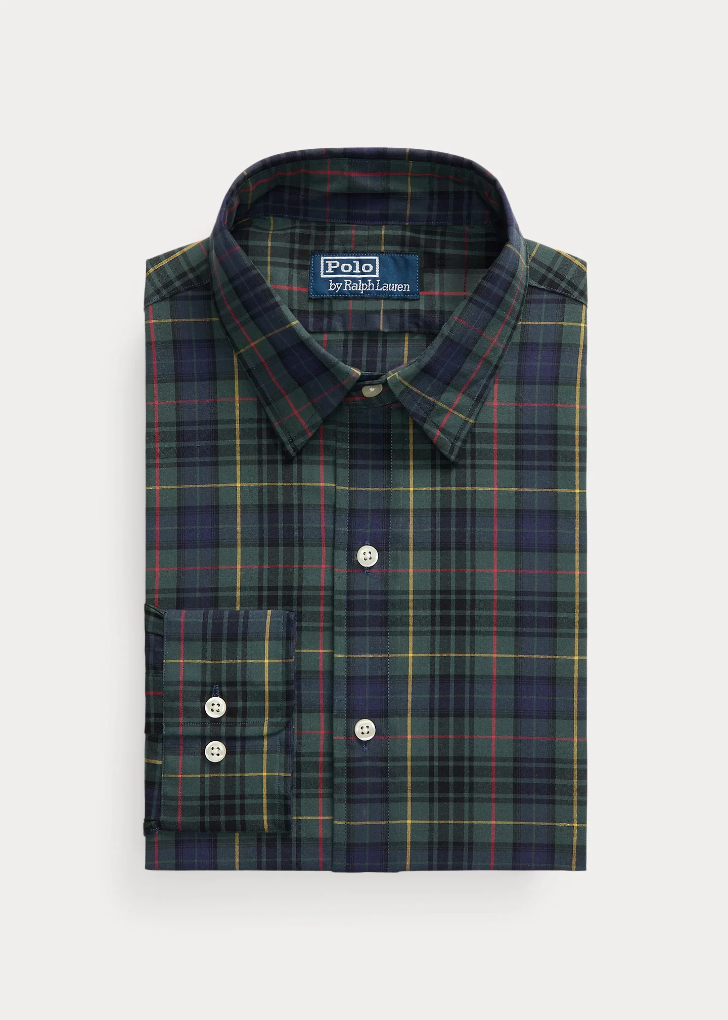Custom Fit Plaid Poplin Shirt - 1