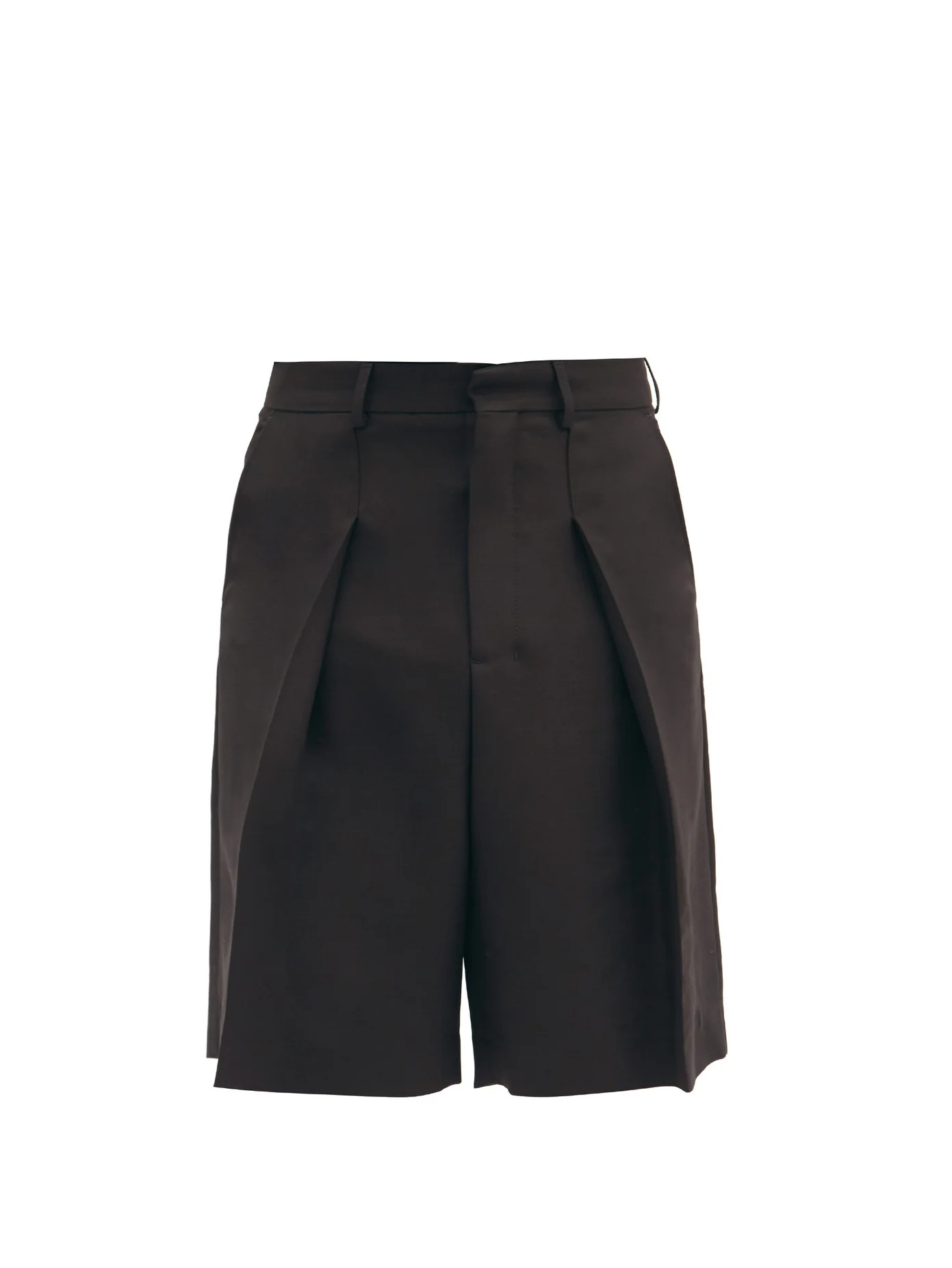 Pleated crepe shorts - 1