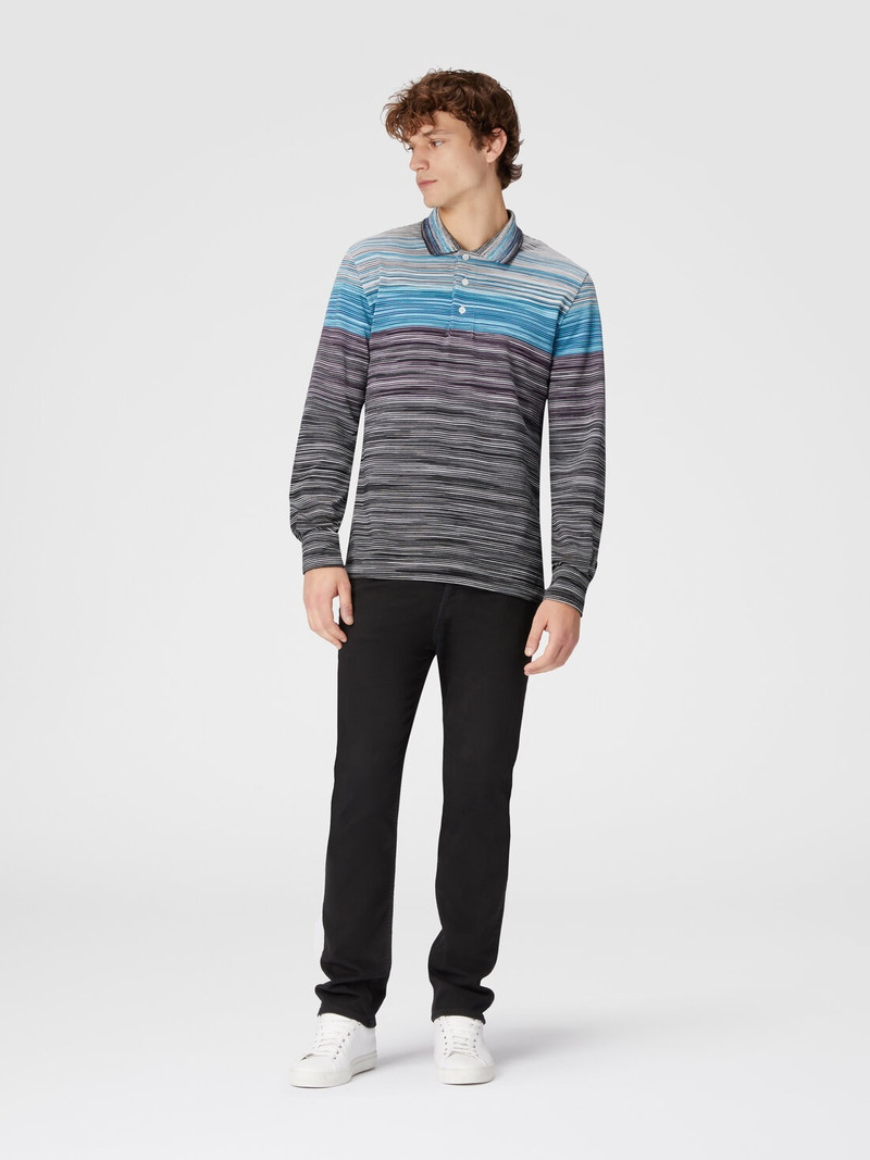 Missoni Long-sleeved polo shirt in slub cotton piqué outlook