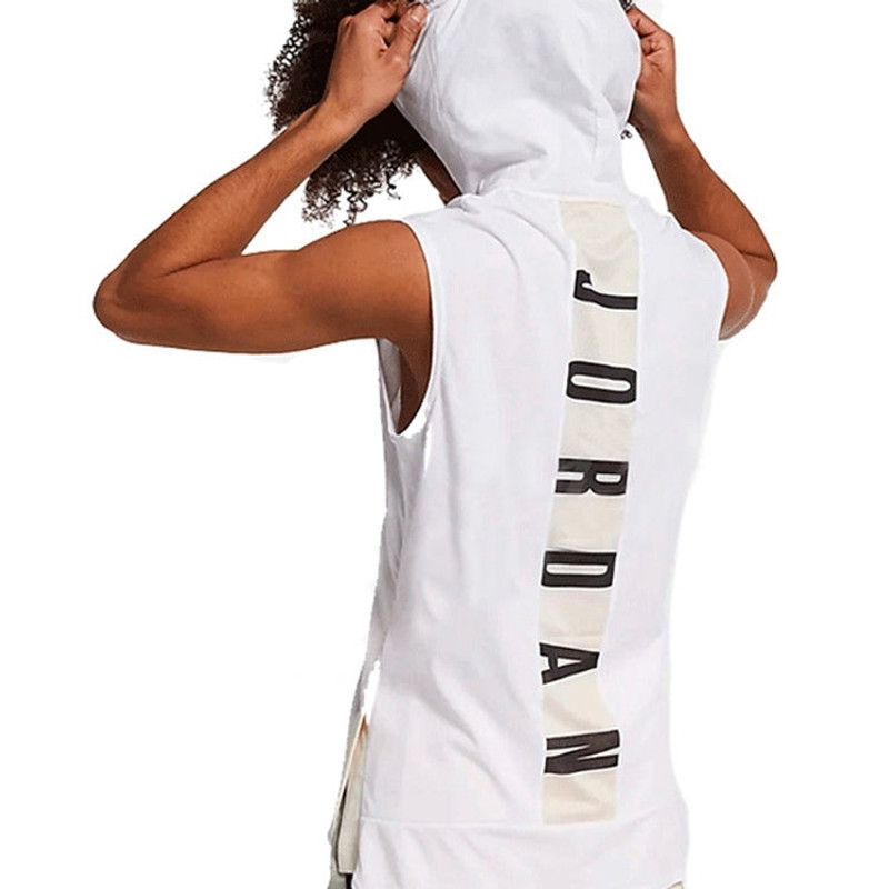 Jordan Air Jordan Air Dri-Fit Back Alphabet Printing hooded Vest White CW0373-100 outlook