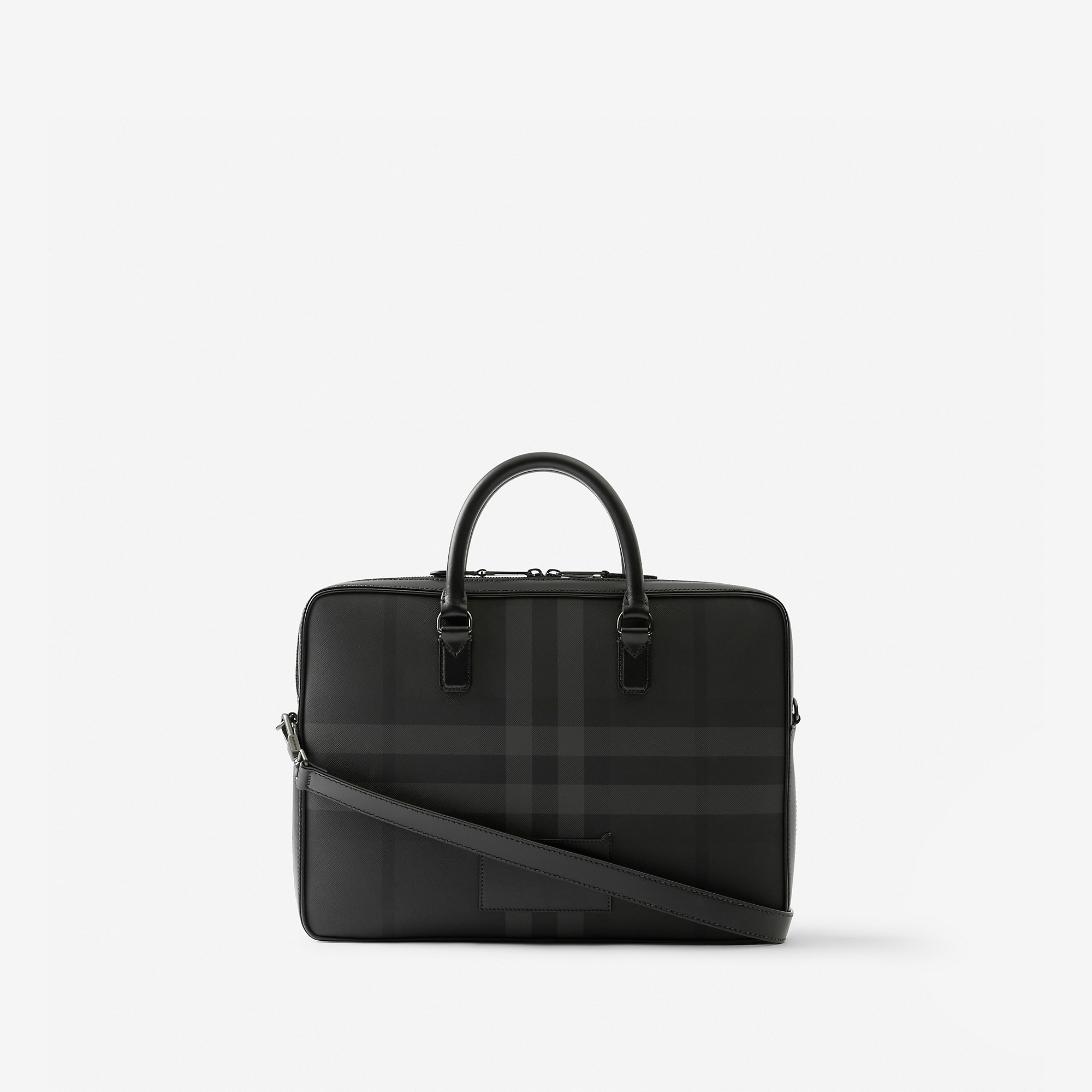 Charcoal Check Slim Ainsworth Briefcase - 3
