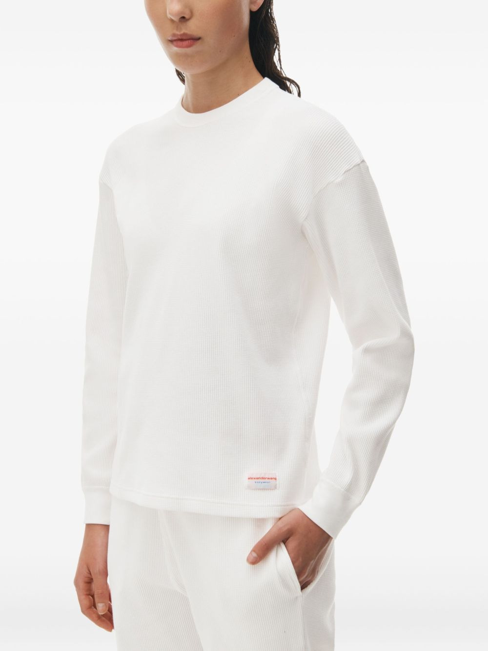 waffle crew neck longsleeve T-shirt - 4