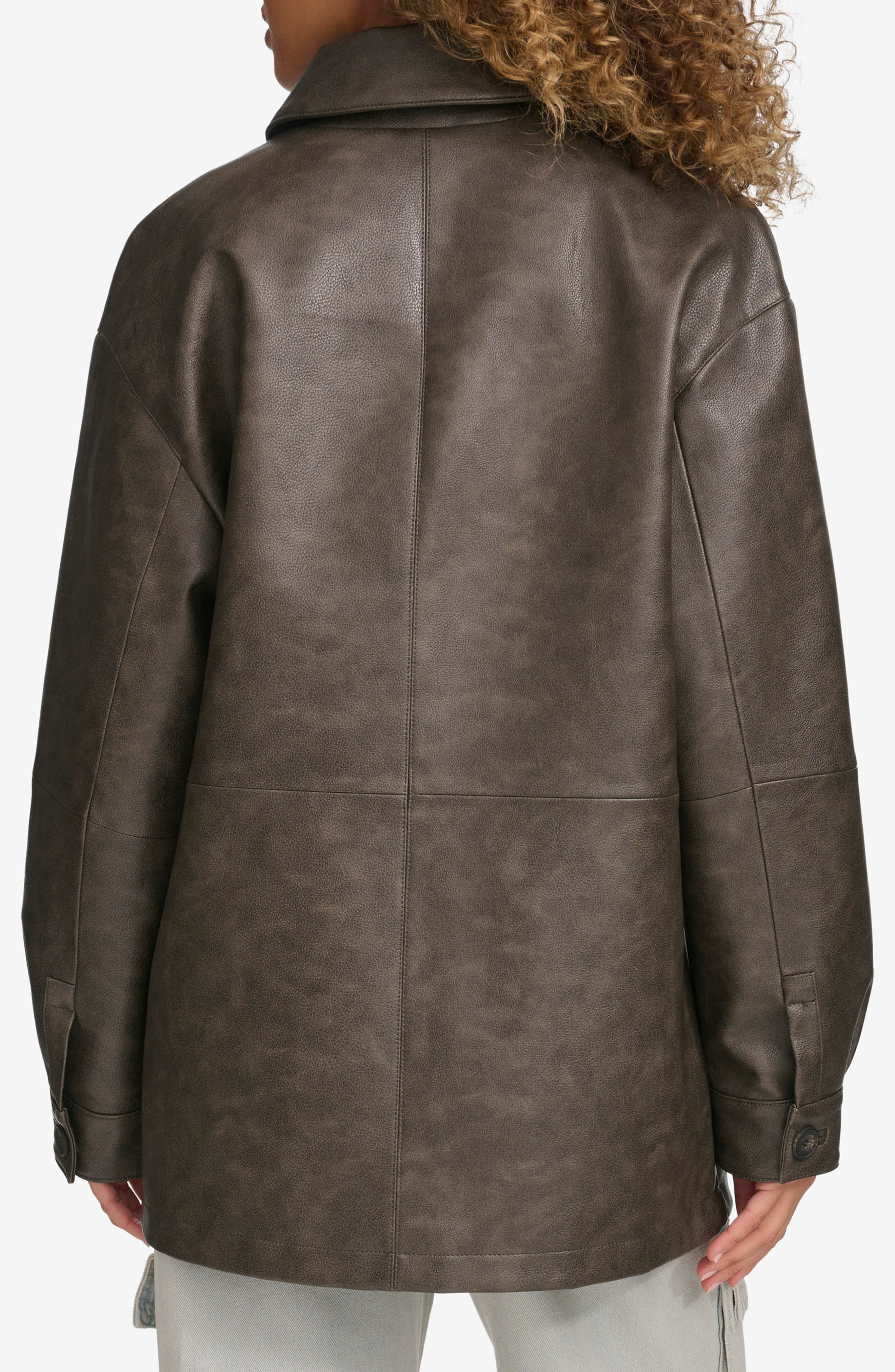 levi's Oversize Faux Leather Relaxed Jacket in Ash at Nordstrom - 2