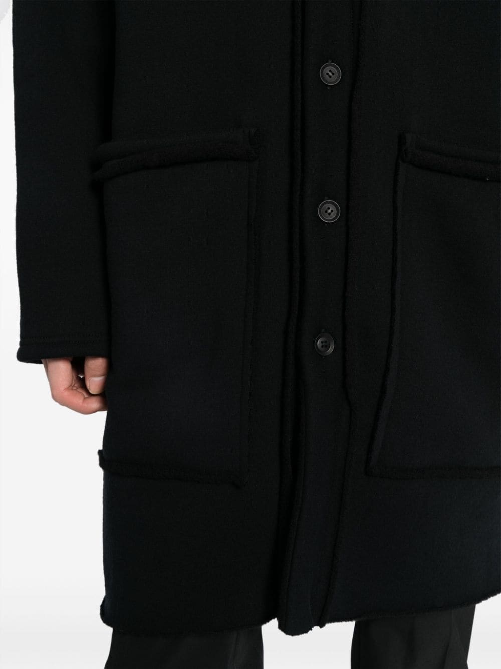 raw-edge knitted cardigan - 5