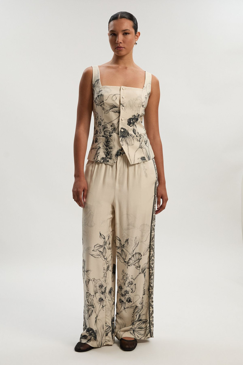 Viscose Linen Scenic Placed Print Strappy Top 3